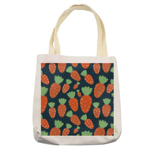Carrots pattern - printed tote bag by Ania Wieclaw