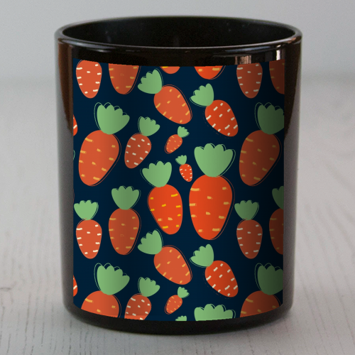 Carrots pattern - scented candle by Ania Wieclaw