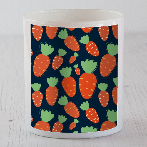 Carrots pattern - scented candle by Ania Wieclaw