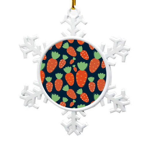 Carrots pattern - snowflake decoration by Ania Wieclaw