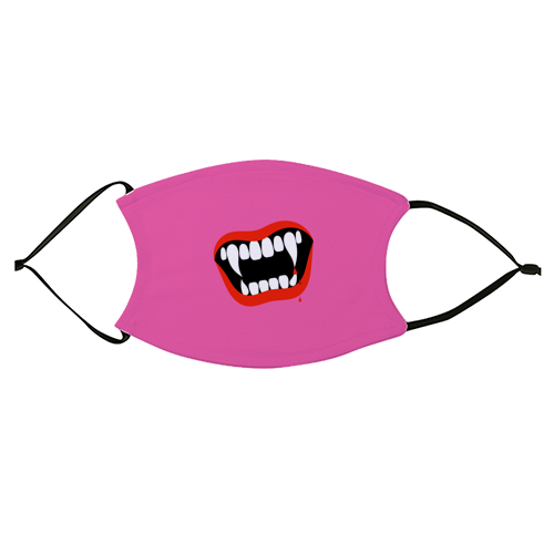 Vampire Kiss ( pink background ) - face cover mask by Adam Regester