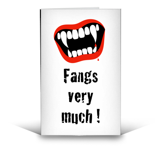 Fangs Very Much ! - funny greeting card by Adam Regester
