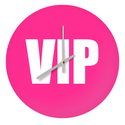 VIP ( pink version ) - quirky wall clock by Adam Regester