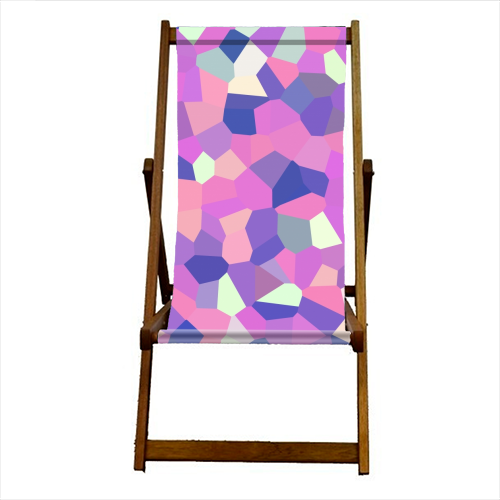Pink Purple Blue and Yellow Mosaic - canvas deck chair by Kaleiope Studio