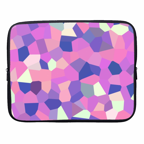 Pink Purple Blue and Yellow Mosaic - designer laptop sleeve by Kaleiope Studio