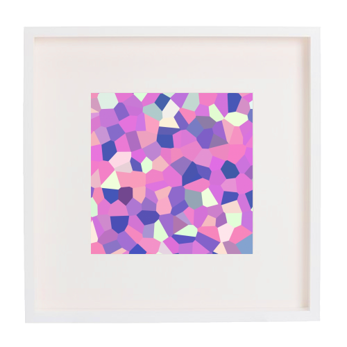 Pink Purple Blue and Yellow Mosaic - framed poster print by Kaleiope Studio
