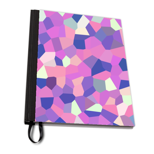 Pink Purple Blue and Yellow Mosaic - personalised A4, A5, A6 notebook by Kaleiope Studio