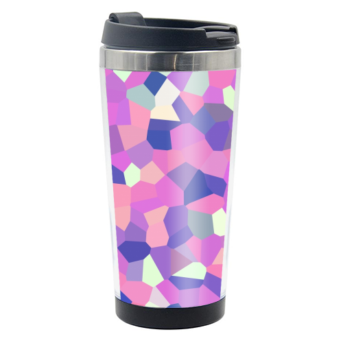 Pink Purple Blue and Yellow Mosaic - photo water bottle by Kaleiope Studio