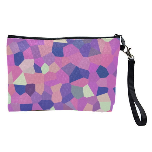 Pink Purple Blue and Yellow Mosaic - pretty makeup bag by Kaleiope Studio