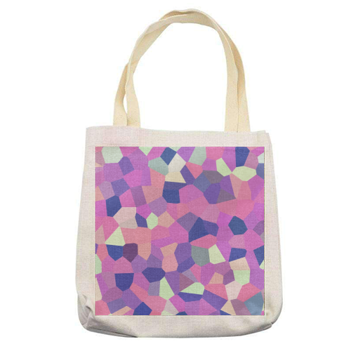 Pink Purple Blue and Yellow Mosaic - printed tote bag by Kaleiope Studio