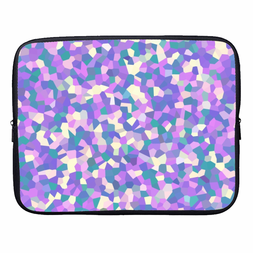 Purple Teal Pink and Yellow Mosaic - designer laptop sleeve by Kaleiope Studio