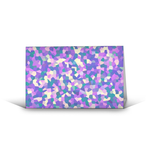 Purple Teal Pink and Yellow Mosaic - funny greeting card by Kaleiope Studio
