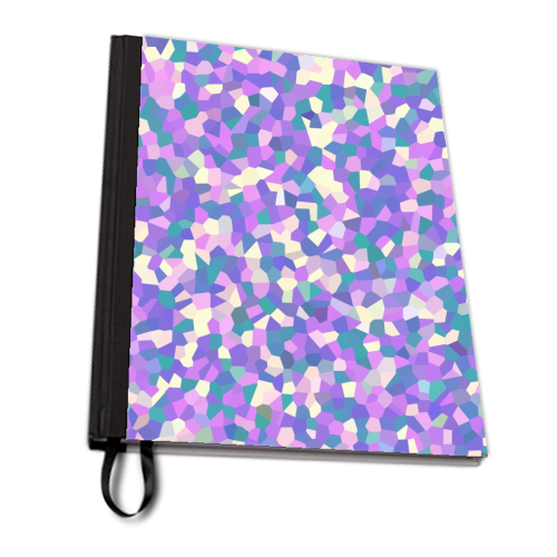 Purple Teal Pink and Yellow Mosaic - personalised A4, A5, A6 notebook by Kaleiope Studio