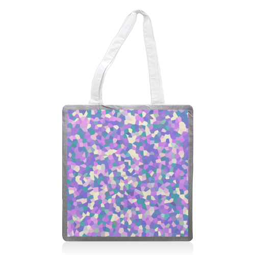 Purple Teal Pink and Yellow Mosaic - printed tote bag by Kaleiope Studio