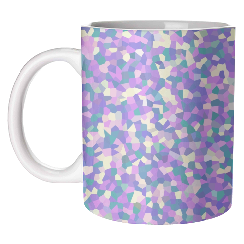 Purple Teal Pink and Yellow Mosaic - unique mug by Kaleiope Studio