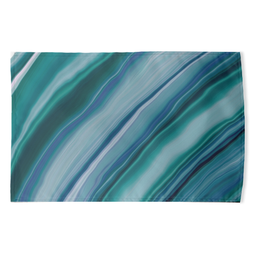 Liquid Teal Blue Green Agate Dream #1 #decor #art - funny tea towel by Anita Bella Jantz