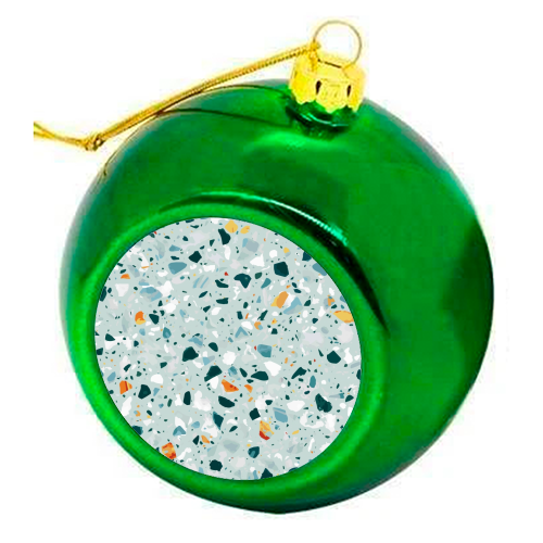Mint Terrazzo - colourful christmas bauble by Uma Prabhakar Gokhale
