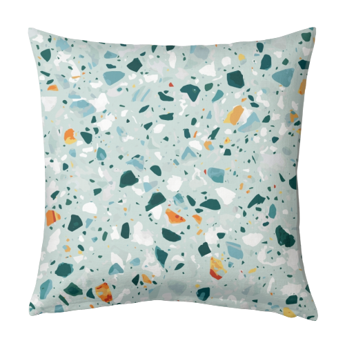 Mint Terrazzo - designed cushion by Uma Prabhakar Gokhale