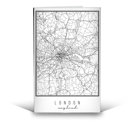 London England Street Map - funny greeting card by Toni Scott