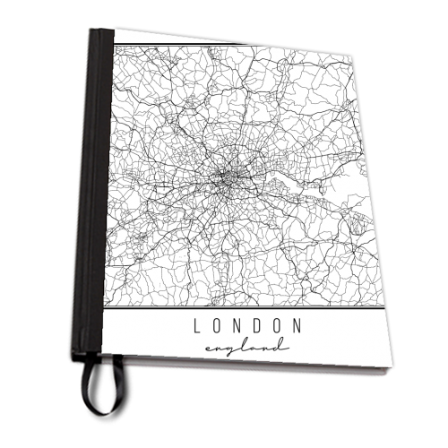 London England Street Map - personalised A4, A5, A6 notebook by Toni Scott