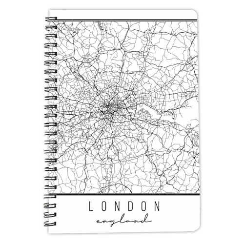 London England Street Map - personalised A4, A5, A6 notebook by Toni Scott