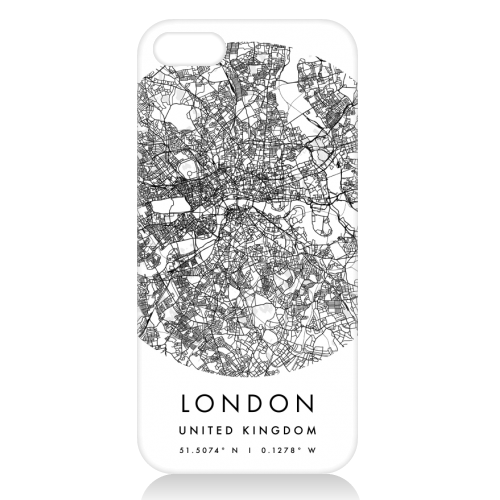 London United Kingdom Minimal Modern Circle Street Map - unique phone case by Toni Scott