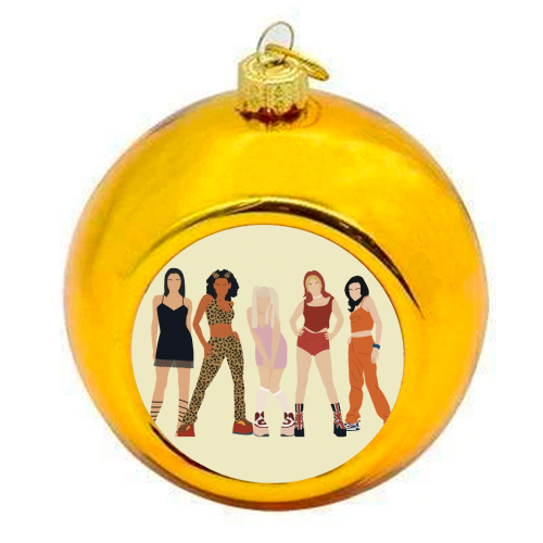 Spice Girls - colourful christmas bauble by Cheryl Boland