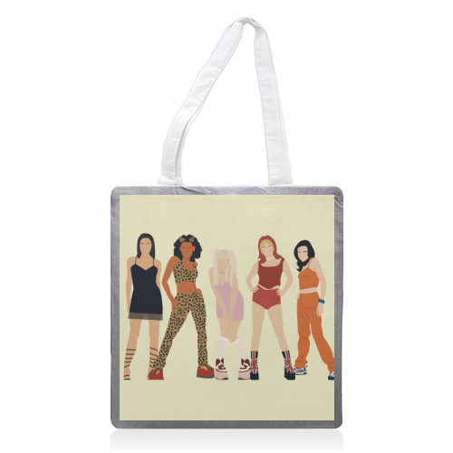 Spice Girls - printed tote bag by Cheryl Boland
