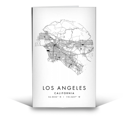 Los Angeles California Minimal Modern Circle Street Map - funny greeting card by Toni Scott