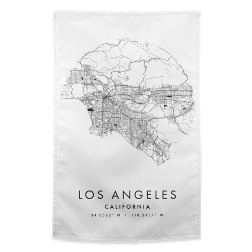 Los Angeles California Minimal Modern Circle Street Map - funny tea towel by Toni Scott