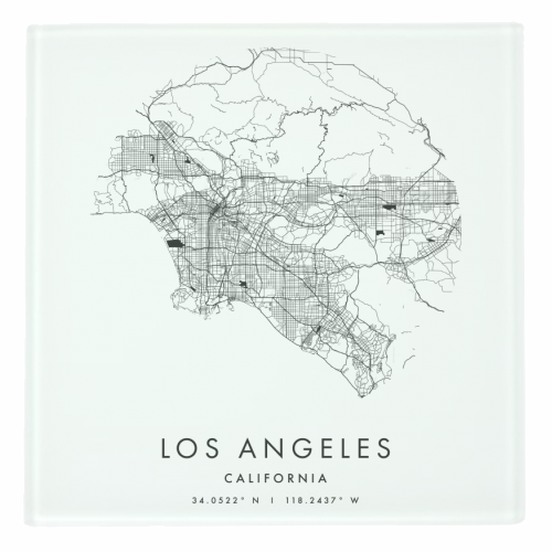 Los Angeles California Minimal Modern Circle Street Map - personalised beer coaster by Toni Scott