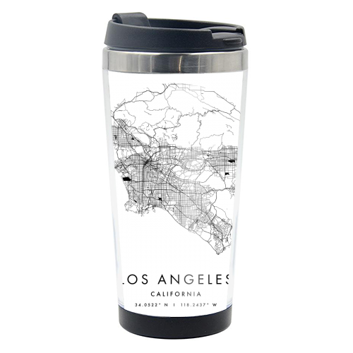 Los Angeles California Minimal Modern Circle Street Map - photo water bottle by Toni Scott