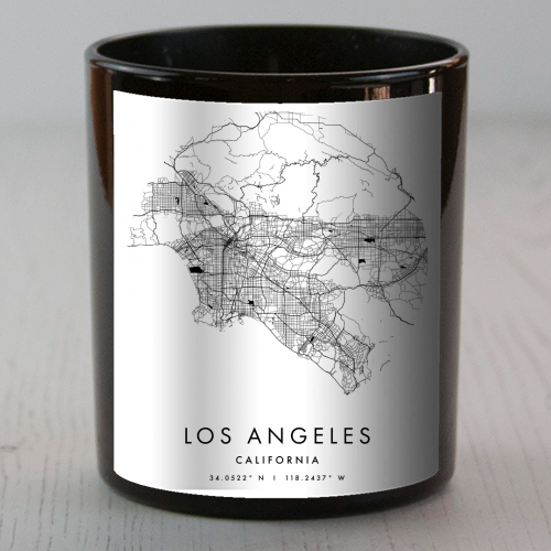 Los Angeles California Minimal Modern Circle Street Map - scented candle by Toni Scott