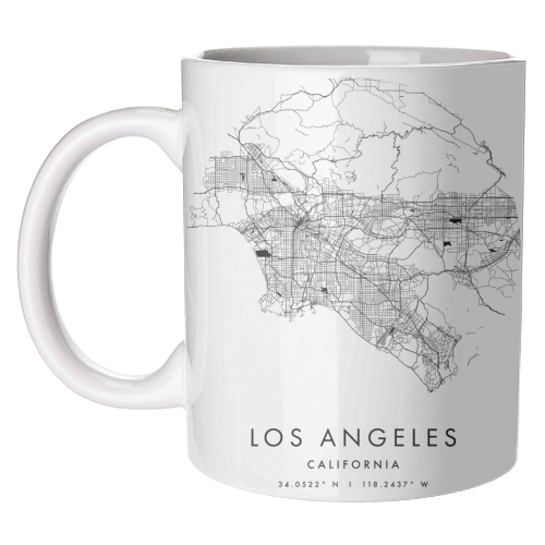 Los Angeles California Minimal Modern Circle Street Map - unique mug by Toni Scott