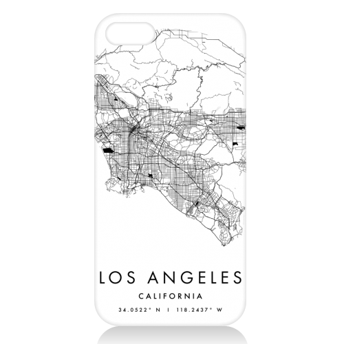 Los Angeles California Minimal Modern Circle Street Map - unique phone case by Toni Scott