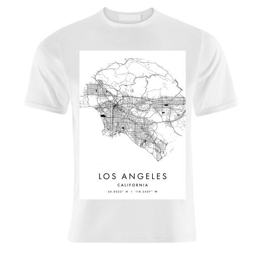 Los Angeles California Minimal Modern Circle Street Map - unique t shirt by Toni Scott