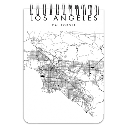 Los Angeles California Minimal Modern Street Map - personalised A4, A5, A6 notebook by Toni Scott
