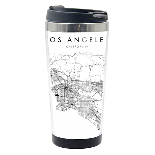 Los Angeles California Minimal Modern Street Map - photo water bottle by Toni Scott