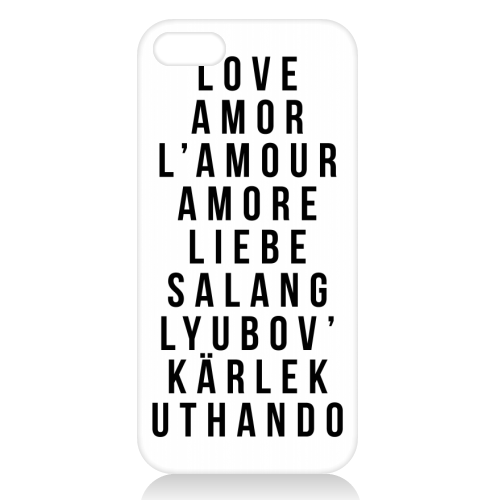 Love In Mulitple Languages - Amor Lamour Amore Liebe - unique phone case by Toni Scott