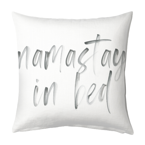 Namastay In Bed Watercolor - designed cushion by Toni Scott
