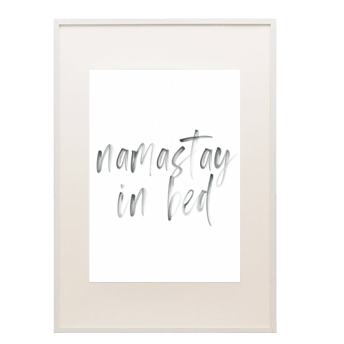 Namastay In Bed Watercolor - framed poster print by Toni Scott