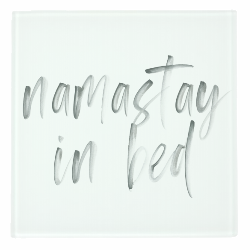 Namastay In Bed Watercolor - personalised beer coaster by Toni Scott