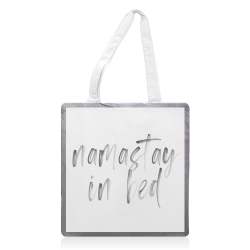 Namastay In Bed Watercolor - printed tote bag by Toni Scott