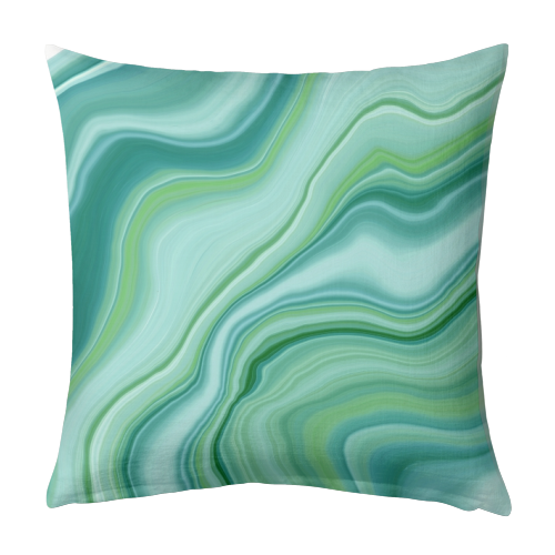Liquid Emerald Green Agate Dream #1 #gem #decor #art - designed cushion by Anita Bella Jantz