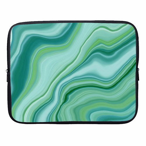 Liquid Emerald Green Agate Dream #1 #gem #decor #art - designer laptop sleeve by Anita Bella Jantz