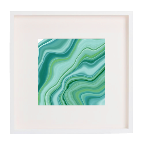 Liquid Emerald Green Agate Dream #1 #gem #decor #art - framed poster print by Anita Bella Jantz