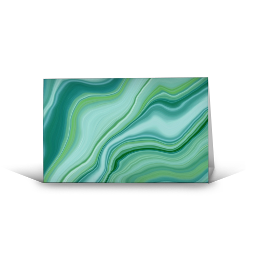 Liquid Emerald Green Agate Dream #1 #gem #decor #art - funny greeting card by Anita Bella Jantz