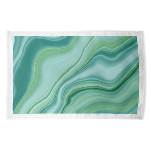 Liquid Emerald Green Agate Dream #1 #gem #decor #art - funny tea towel by Anita Bella Jantz