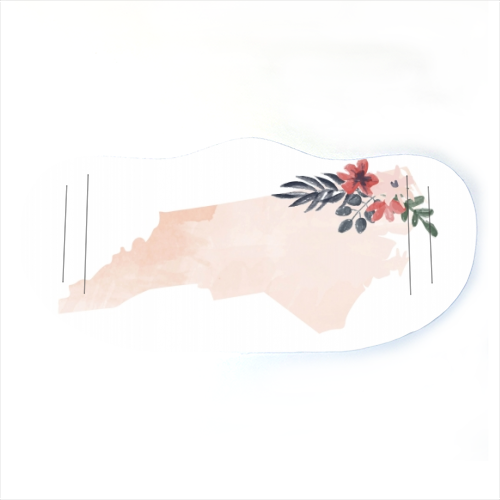 North Carolina Floral Watercolor State - face cover mask by Toni Scott