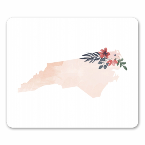 North Carolina Floral Watercolor State - funny mouse mat by Toni Scott